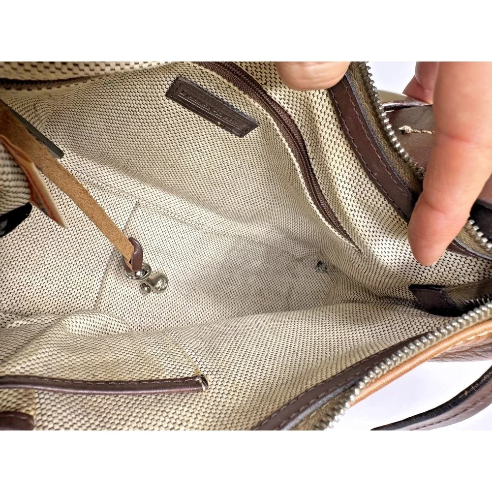Dooney & Bourke 1975 Anniversary East West Hobo Purse Shoulder Brown Leather